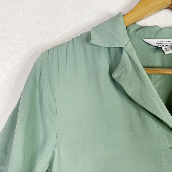 & Other Stories Green Satin Shirt Midi Dress - Picture 3 of 6